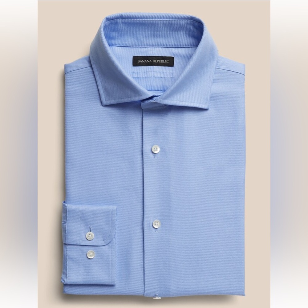 Banana Republic Men's Tailored Slim Fit, Fine Twill Dress Shirt Sz: Medium